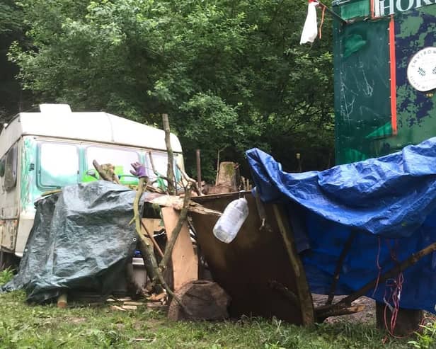 The Peak District National Park Authority has asked the landowners to explain this caravan on the site, suggesting it may be illegally parked and occupied. (Photo: Contributed)