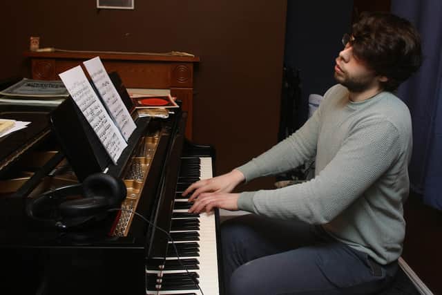 Daniel Dudek playing the piano at The Nocturne. Photo Jason Chadwick