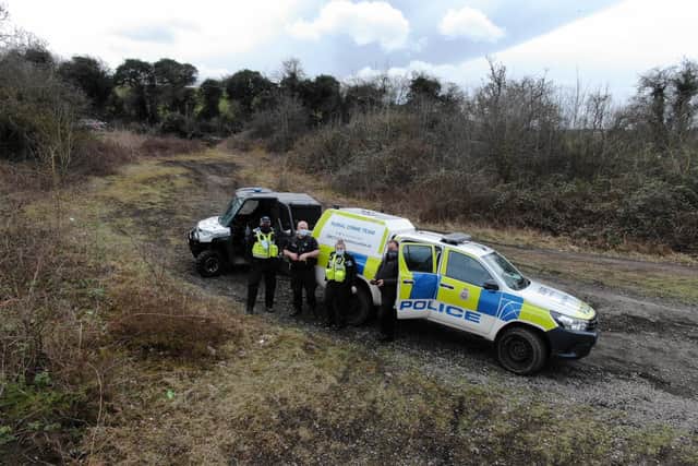 Police patrolled Renishaw, Killamarsh and Eckington yesterday (March 14) to clamp down on antisocial off road bikers. Credit: Derbyshire Rural Crime Team.