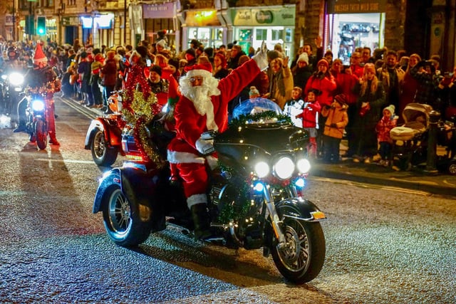 Santa left his reindeer at home and took a ride with the League of Zeal Motorcycle Club.