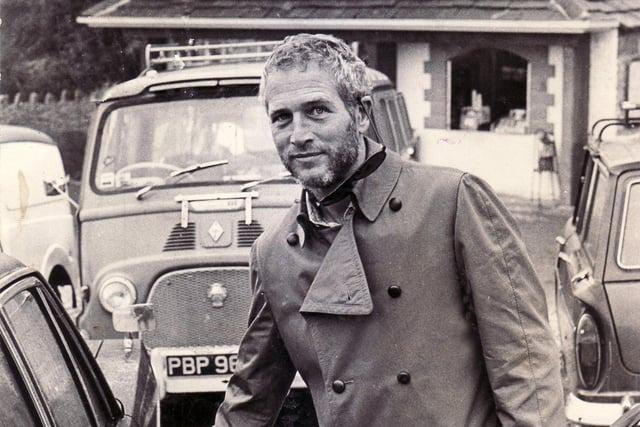 Movie legend Paul Newman was pictured here at Speedwell Cavern on a visit to Castleton, Derbyshire on 28th August 1971.