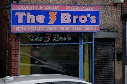 The 3 Bro's takeaway scores 4.3/5 from 73 reviews on Google Review. One customer said: "the pizza was incredible and at a fantastic price".