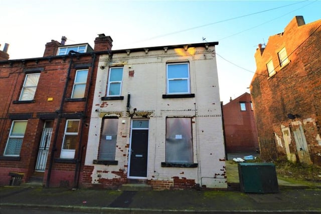 7 Paisley Place, Leeds, a two-bedroom, terrace house, is listed for a guide price of £60,000-plus.