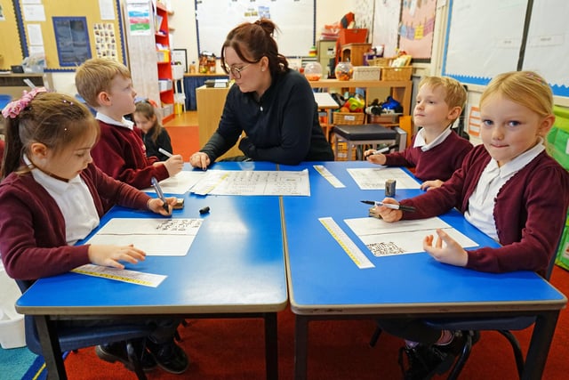 During its last Ofsted inspection, in 2022, the school was praised for its inclusion policy, with inspectors naming Dunston as an ‘inclusive and nurturing place’. Above Year 1 maths with Miss Swift.