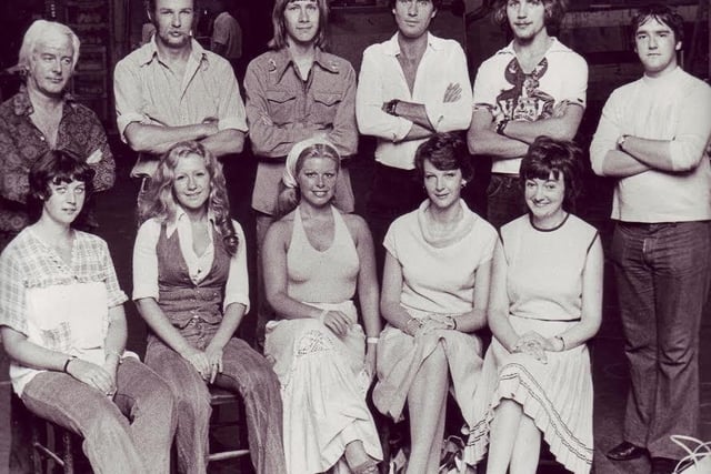 The cast of a new show at Chesterfield Civic Theatre on August 12, 1975