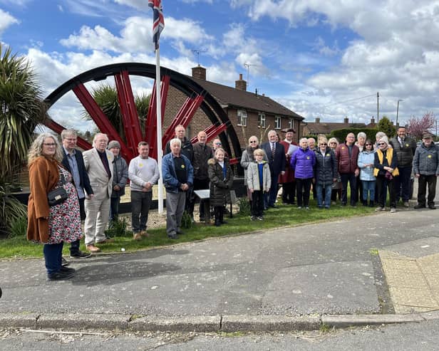 A plaque commemorating former Blackwell colliery workers who were killed on shift was unveiled at the villages pit-wheel monument.