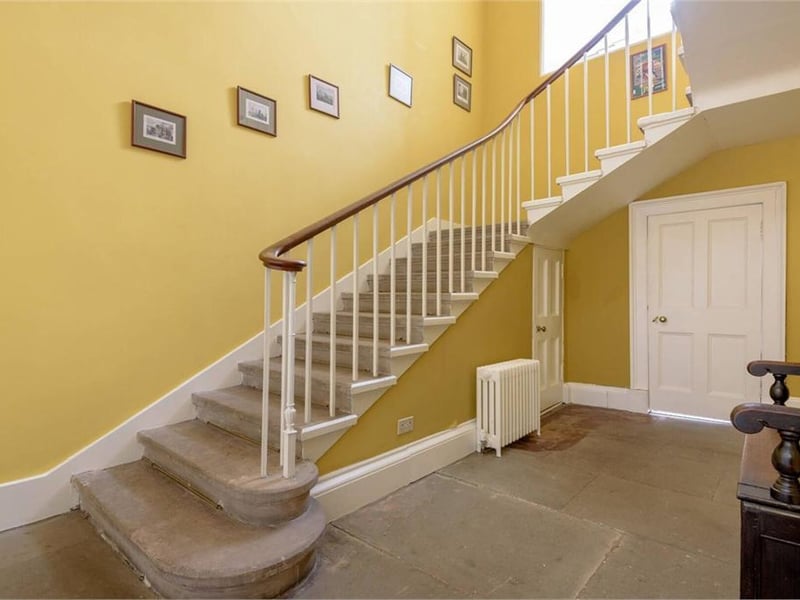 Lower floor hallway and stairs.