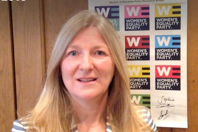 Frances Sussex, treasurer for the Derbyshire branch of the Women's Equality Party