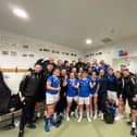 Chesterfield Ladies celebrate making the Derbyshire County Cup final for the first time.
