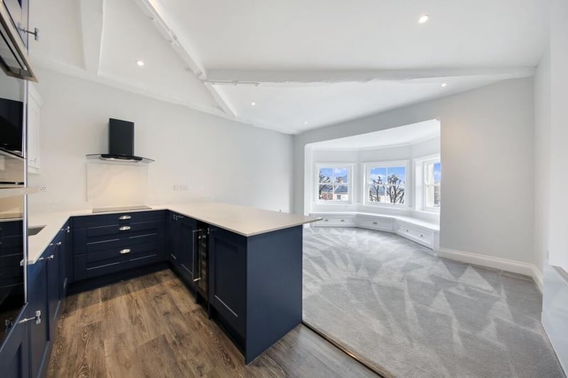 This two-bedroom penthouse boasting a roof terrace is the property's jewel in the crown.