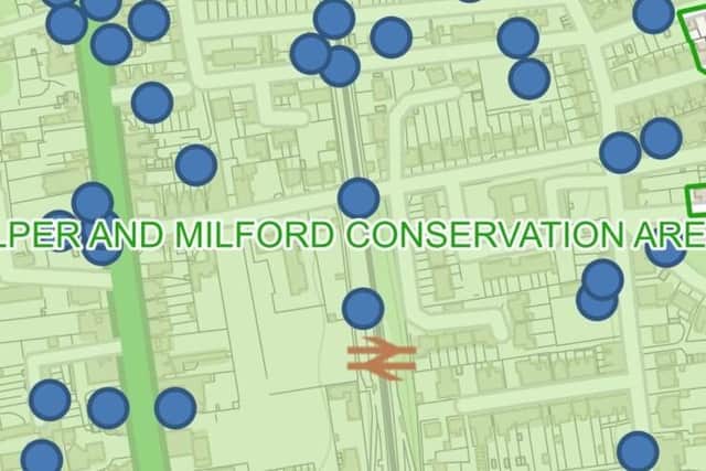 2. A close-up view of the Derbyshire ‘Buildings at Risk’ project within Mergin Maps.