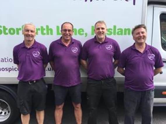 Paul (second from the left) with his driver colleagues at Ashgate Hospicecare.