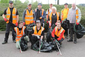 Some of the volunteer litter pickers before they set out on Saturday's event in Chesterfield.