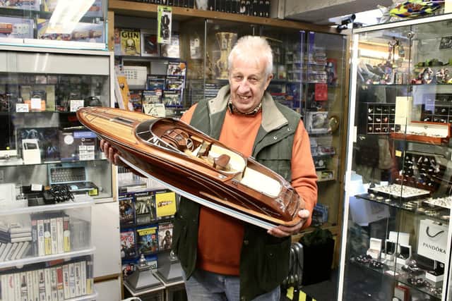 John with a model boat