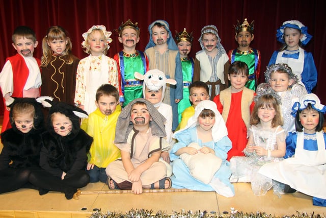 Curtain call for the nativity play cast at St Peter and St Paul School, Chesterfield, in 2010.