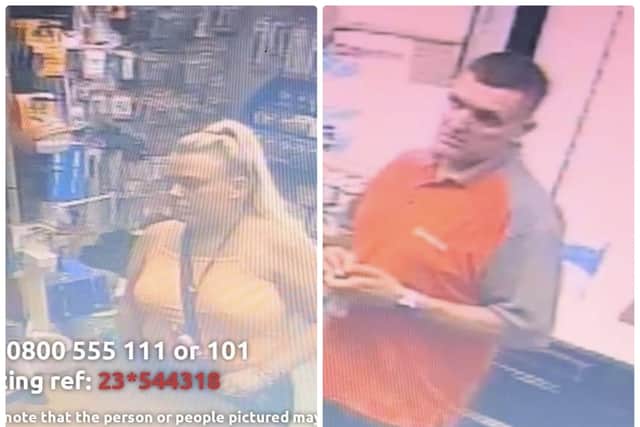 Officers wish to speak to this man and woman in relation to the reported theft.