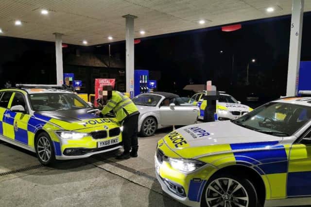 Derbyshire Roads Police confronted the driver at a petrol station in Brimington.