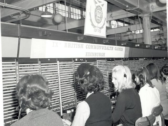 Calls from all over the world were connected at the special telephone exchange set up for the duration of the Games.