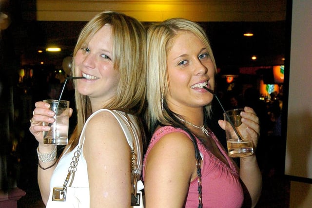Re-opening of Brannigans in 2005. Jenna Swift (left) and Natalie Threlfall