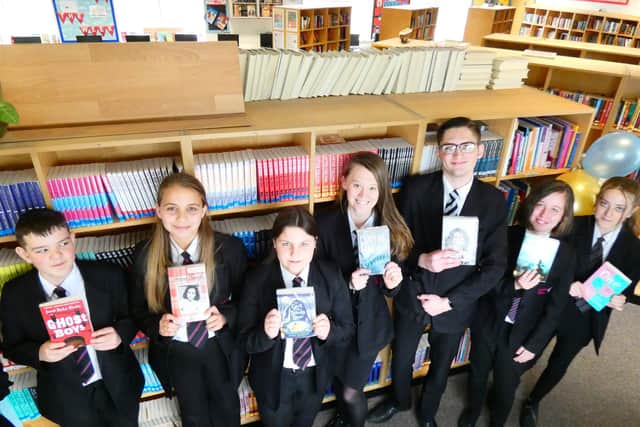 Frederick Gent students with their new books