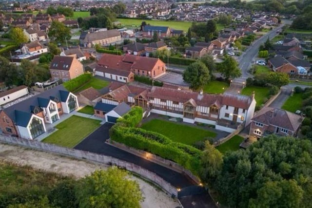 This drone shot gives a bird's eye view of the £1 million house on Mansfield Road, Skegby. In total, there is about 5,600 square feet of living accommodation, while the beautiful gardens and grounds cover about one acre.