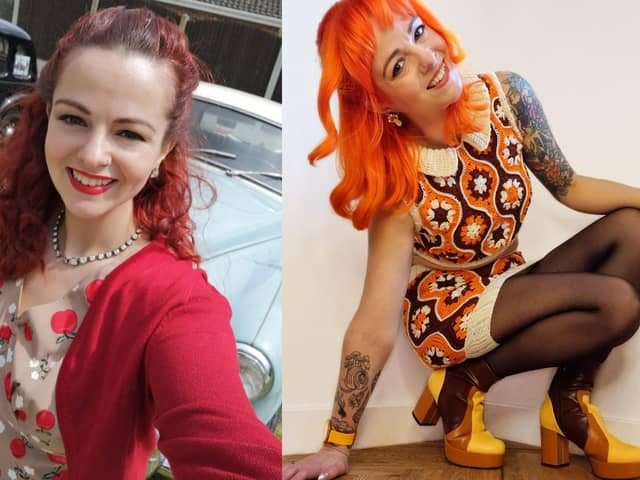 Louise Gather, 37, has gone through a style evolution - swapping dungarees for a-line dresses, capes for cords, and pin curls for psychedelic sweaters.