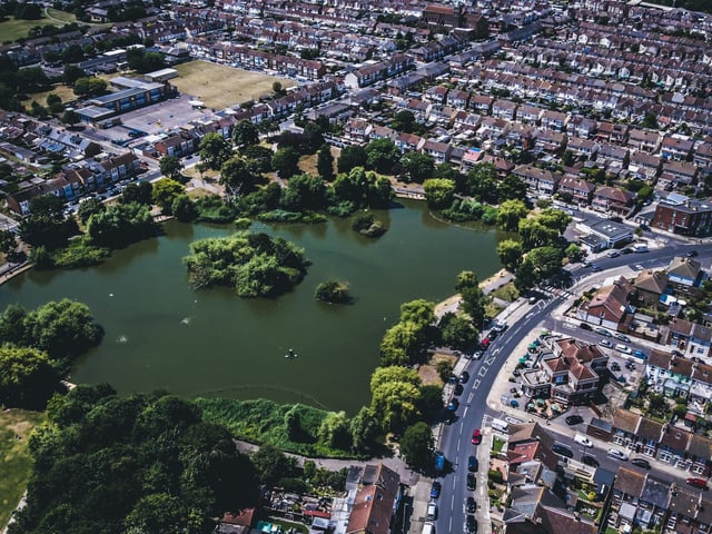Birdseye of Baffins Pond and surrounding streets