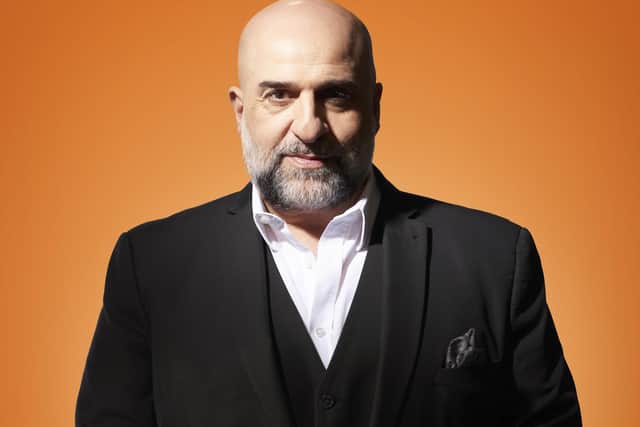 Omid Djalili performs at Chesterfield's Winding Wheel on February 12, 2022.