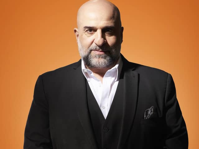 Omid Djalili performs at Chesterfield's Winding Wheel on February 12, 2022.