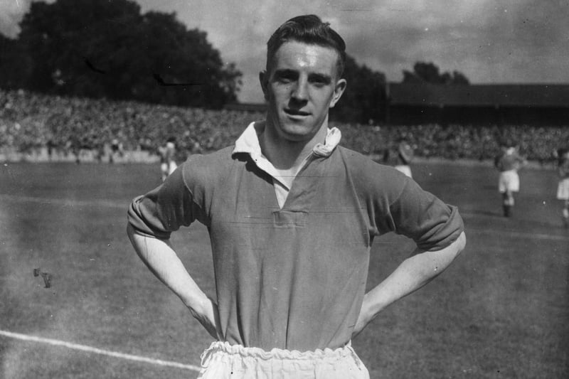 Chesterfield Football Club right back Stan Milburn pictured on 21st August 1950.