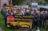 Action Against Carbon Capture Storage Campaigners In Derbyshire On The Protest PipeWalk Against The Peak Cluster Carbon Capture Scheme. Courtesy Of AACCS.
