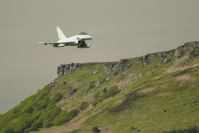Grandfather Richard Bowring, 60, snapped the three planes as they zoomed over his head near Hathersage.
