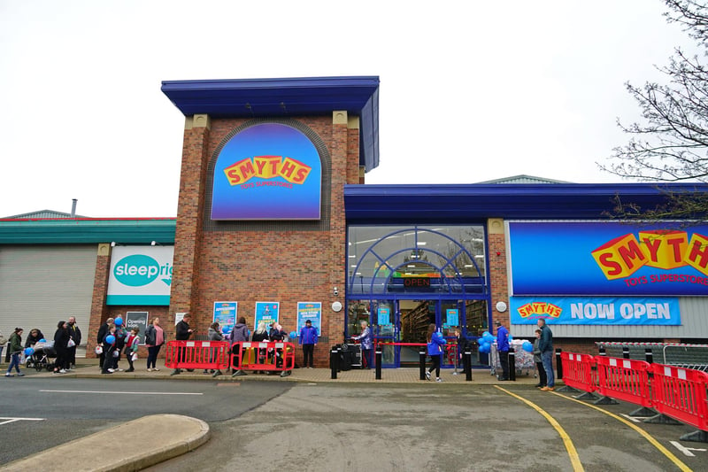 Customers queueing up to have a first look at the new Smyths Toys Superstores in Chesterfield.
