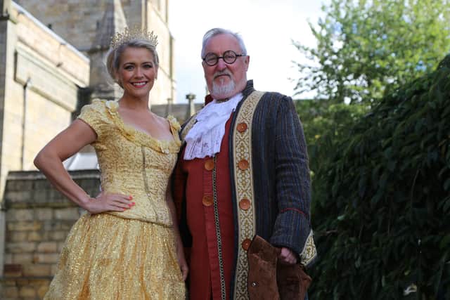 Belle (Suzanne Shaw) and Professor Crackpot, played by Andrew Haynes