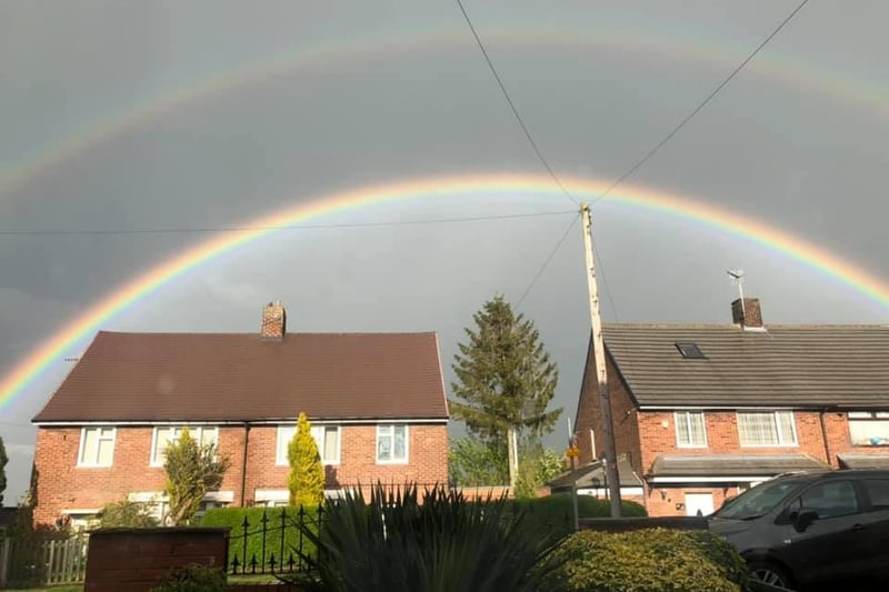 Sharon Waller spotted the rainbow in the skies over Inkersall