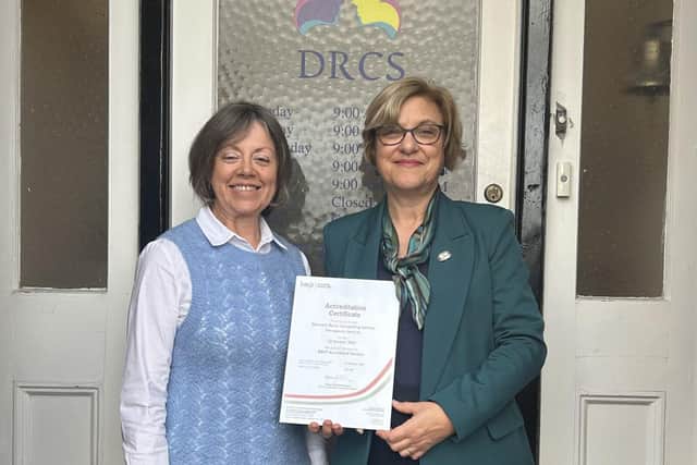 Celebrating 20 years’ accredited – DRCS clinical lead Kim Heappey and CEO Janette Smeeton