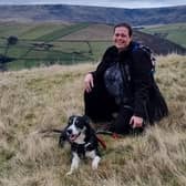 Kate Badger and her rescue dog Toby.