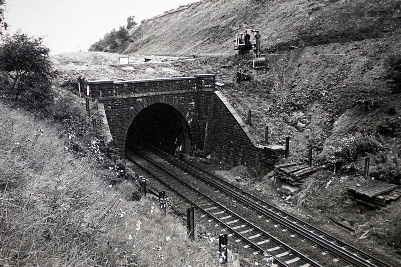 The entrance to the 92 yard long Broomhouse tunnel on the Chesterfield - Sheffield Line before it has its lid blasted off.