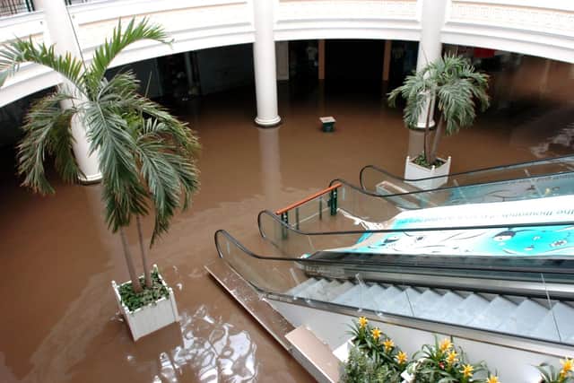 Meadowhall felt the impact of the 2007 floods along with the rest of the region - closing for six days as flood water invaded the centre