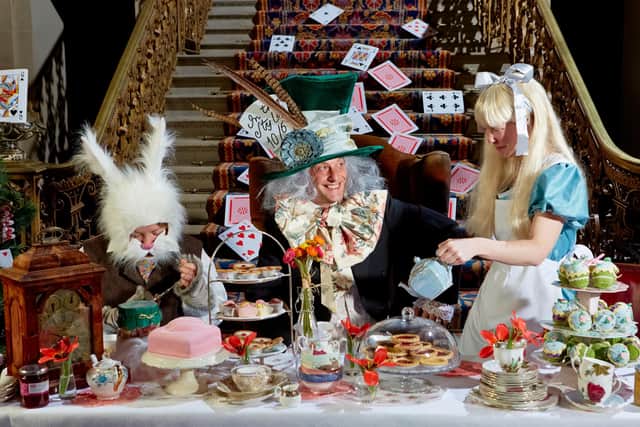 Alice's Wonderland at Christmas inspired the festive display at Chatsworth in 2014.