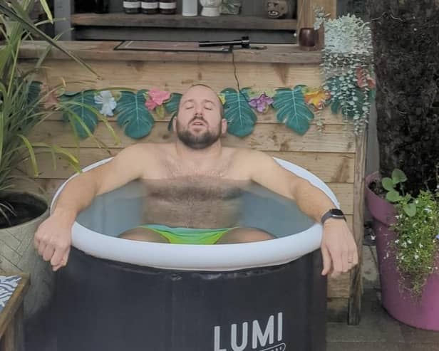 James is taking an ice bath in the garden every day in December to try and raise money for Sheffield Children's Hospital. So far he has raised over £1,000.