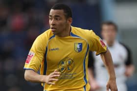 Nathan Arnold in Mansfield Town action.
