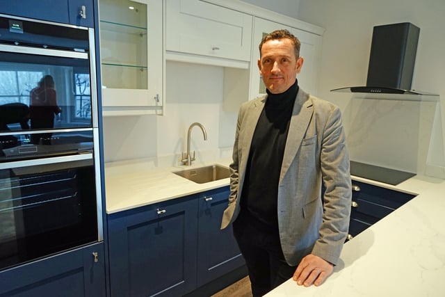Marcus Leverton in one of the penthouse kitchens.