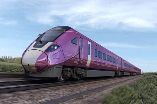 An artist's impression of the new bi-mode Aurora trains, which are currently under construction for use on the Midland Main Line.