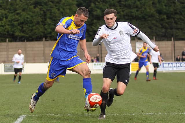 Belper Town's Shaun Tuton was sent off against his former side.
