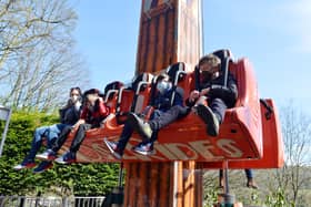 Children returned to Gulliver's Kingdom in Matlock Bath while on their Easter break, as the theme park reopened on Monday.