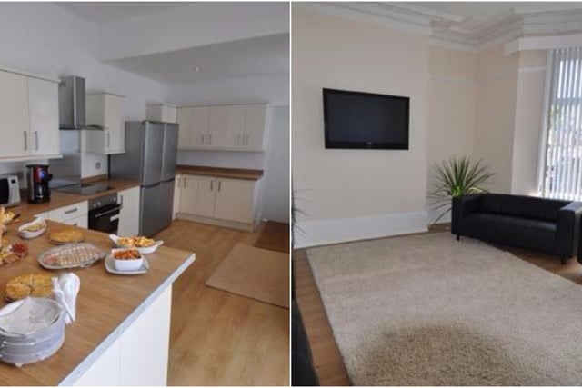 Another large eight bedroom terraced house with good transport links to the city and university campus. With eight students, weekly rent would work out at roughly £79 per-person.