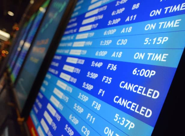 The bulk of today’s delayed and cancelled flights are departing from Manchester. 
(Photo by William Thomas Cain/Getty Images)