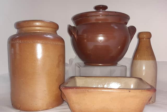 This collection produced by Brampton potteries shows the different colours that could be achieved in the firing of the clay.