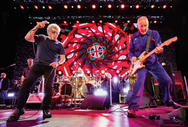 Roger Daltrey and Pete Townshend at Wembley   during The Who's Moving On tour in 2019 (photo: William Snyder)